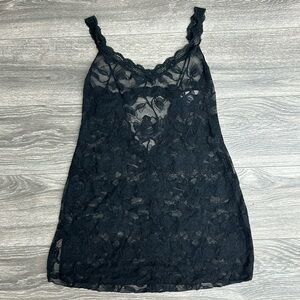 Victoria's Secret Black Lace Chemise